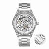 Beliebte gravierte Leder leuchtende mechanische Herren-Automatik-Mechanikuhr Business-Uhr Mode High-End-Uhr