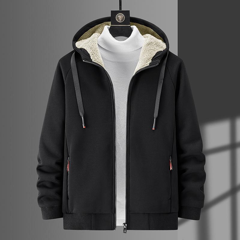 Hoodies Men Winter Fleece Thickened Sweatshirts Plus Size Hood Jackets Male Fleece Coats Men s Lamb Fleece Cardigan Hoodie XXXXL
