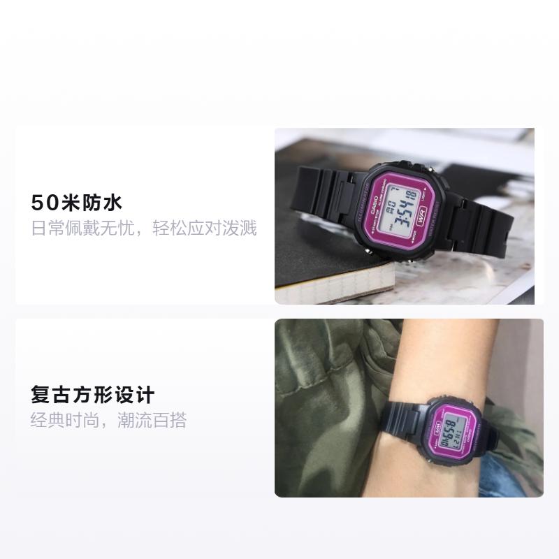 

CASIO YOUTH series - silicone small square STANDARD retro square life waterproof watch Quartz resin strap same style for men and W-218H-1A+LA-20WH-4A чорний