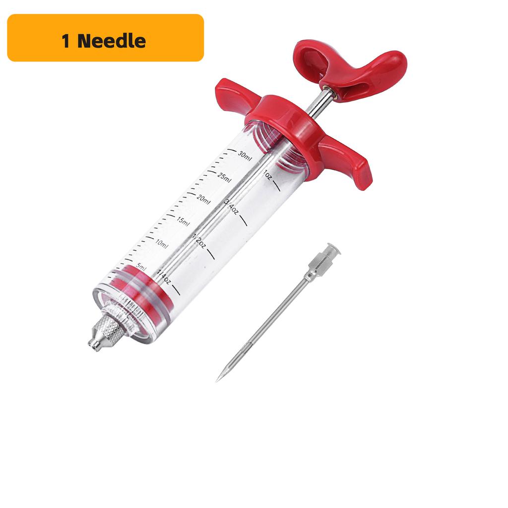 Truthahn-Injektionsspritze – 3 Marinaden-Injektionsnadeln, 28-ml-Fleisch-Injektionsspritze mit Reinigungsbürste, einfach zu verwenden und zu reinigen