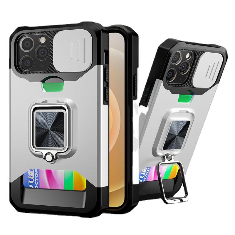 Applicable to iPhone12ProMax push window card mobile phone case Apple 12Pro ring holder 12 protective case