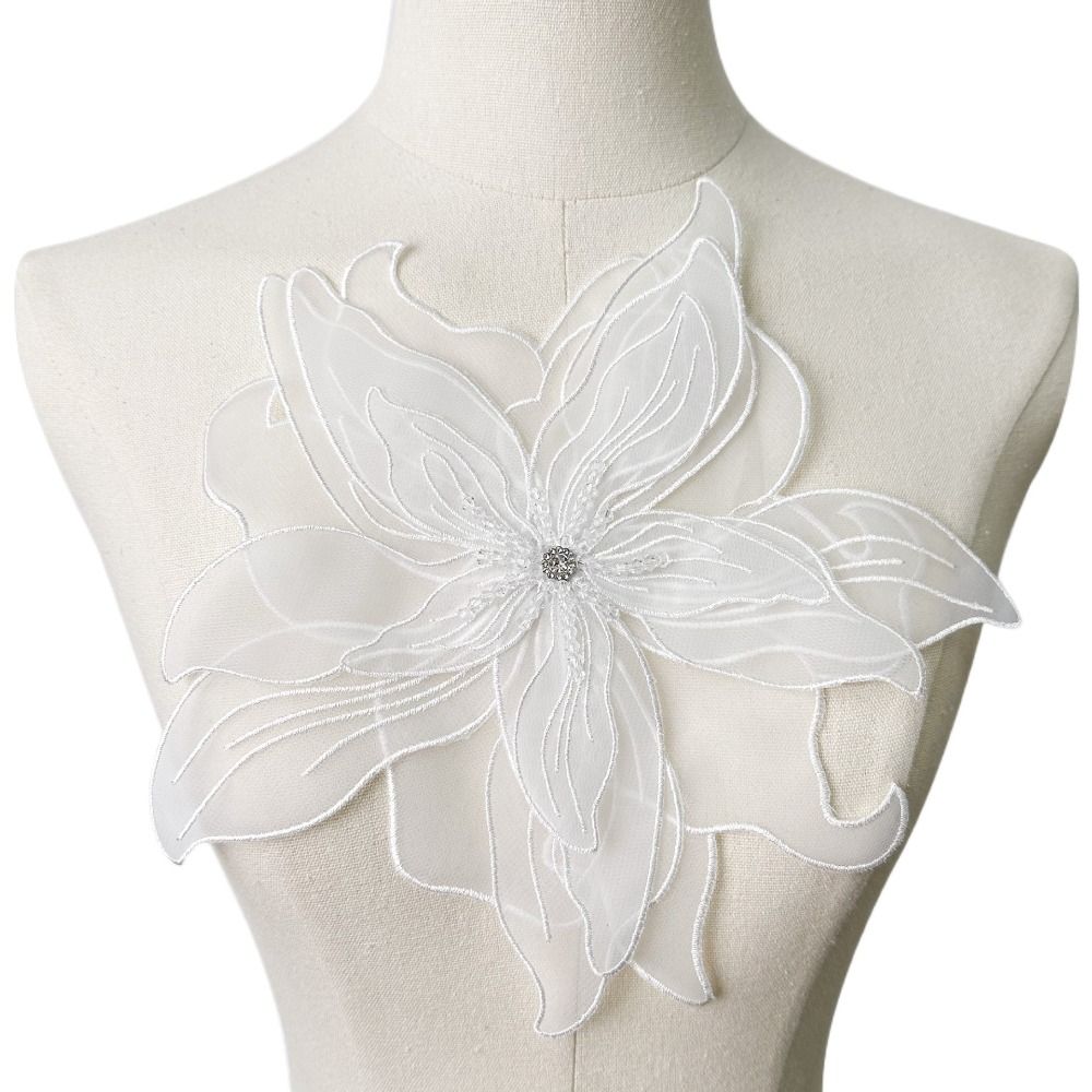 

Черные нашивки на одежду Многослойная одежда Аппликация Корсаж Органза Цветочные аппликации Женщины чёрный