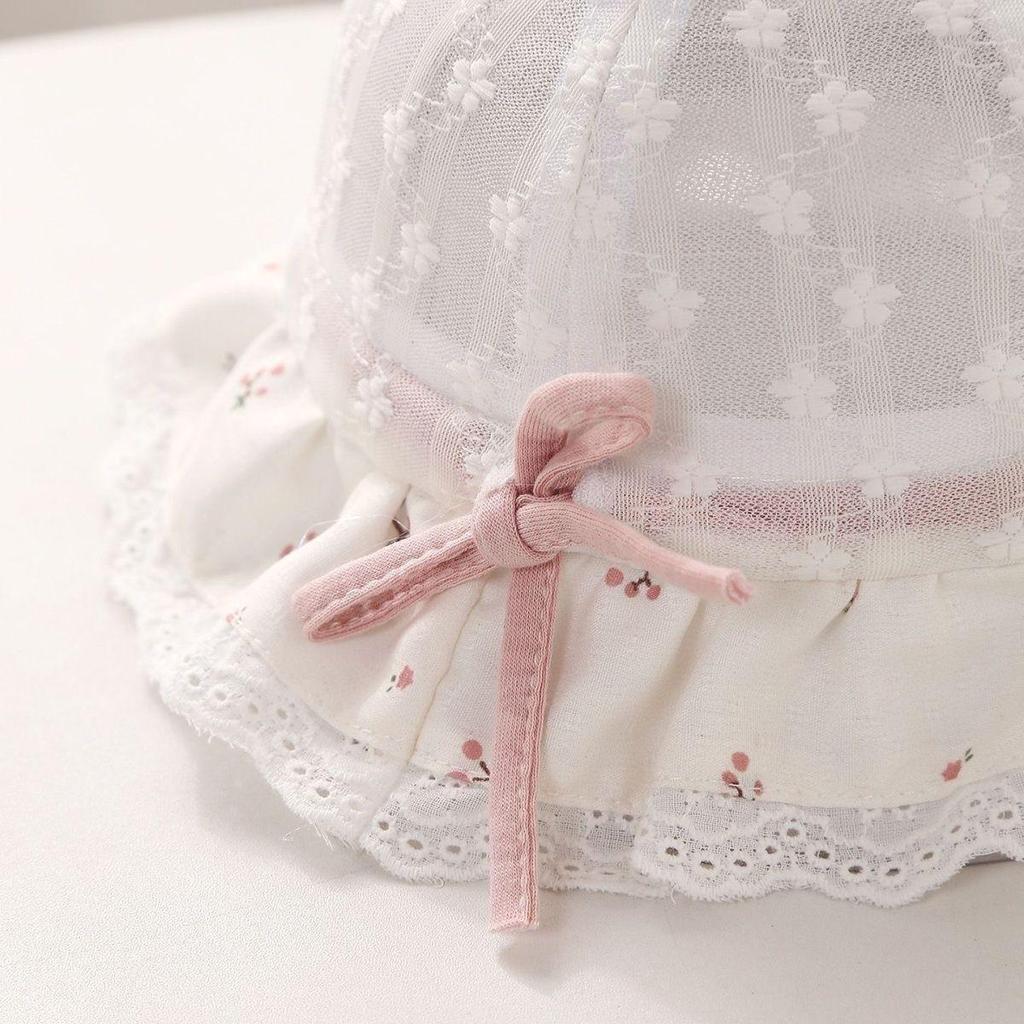 Breathable Baby Girl Lace Bucket Hat – Spring/Summer Sun Protection