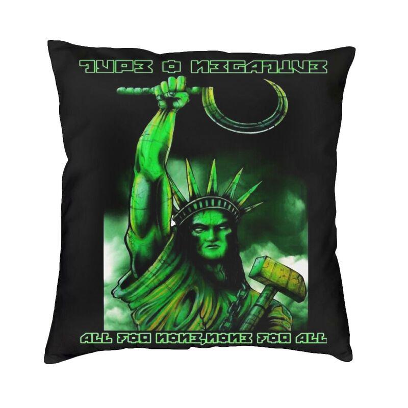 O Type Negative Square Pillow Case Home Decorative Heavy Metal Rock Band Logo Cushions Throw Pillow Sofa Doublesided Printing