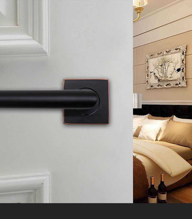 Cross 304 Stainless Steel American-Style Keyless Square Bathroom Door Lever Passage Lock