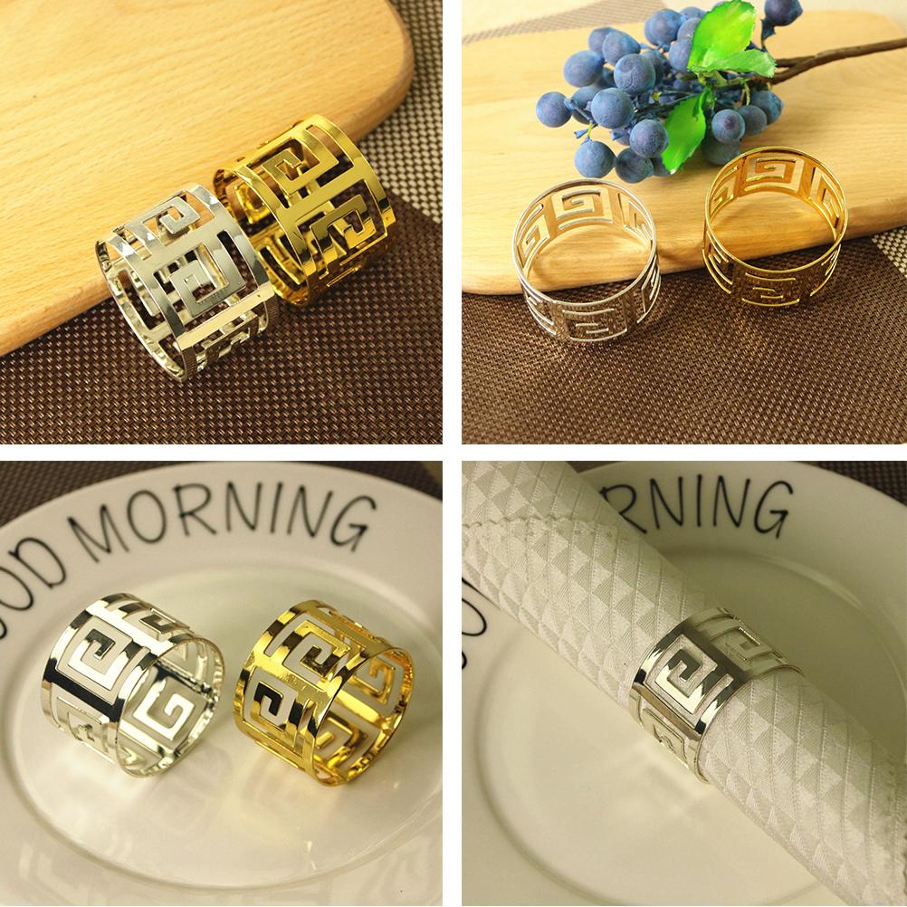 Serviettenringe aus Edelstahl zur Tischdekoration Hohles Muster Runde Serviettenringe