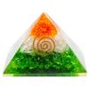 Resin Medium Size Multicolor Set of 1 Orgone Crystal Pyramid with Carnelian, Rock Crystal & Green Aventurine for Reiki Healing, Vastu Correction,