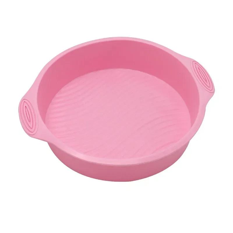 10inch Silicone Mould for Baking Cake Round High-temperature Resistant Oven Bread Baking Plate Kitchen Useful Muffin Mold Gadget