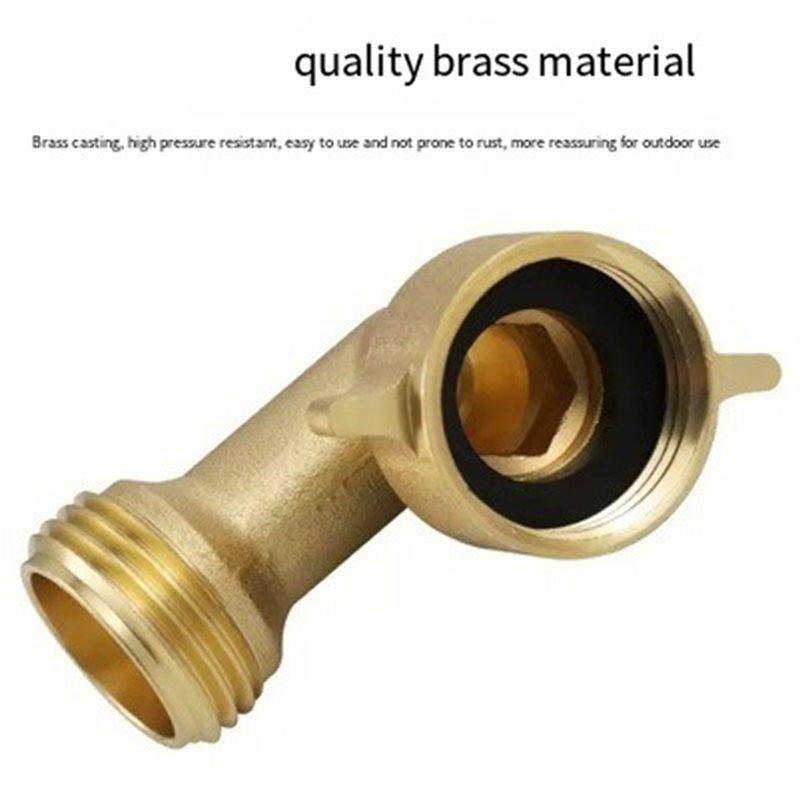 A25F-Secure Elbow Connection Brass 90 Degree Angle Connector For Garden Hose Solid Adjustable Interface Male To Female