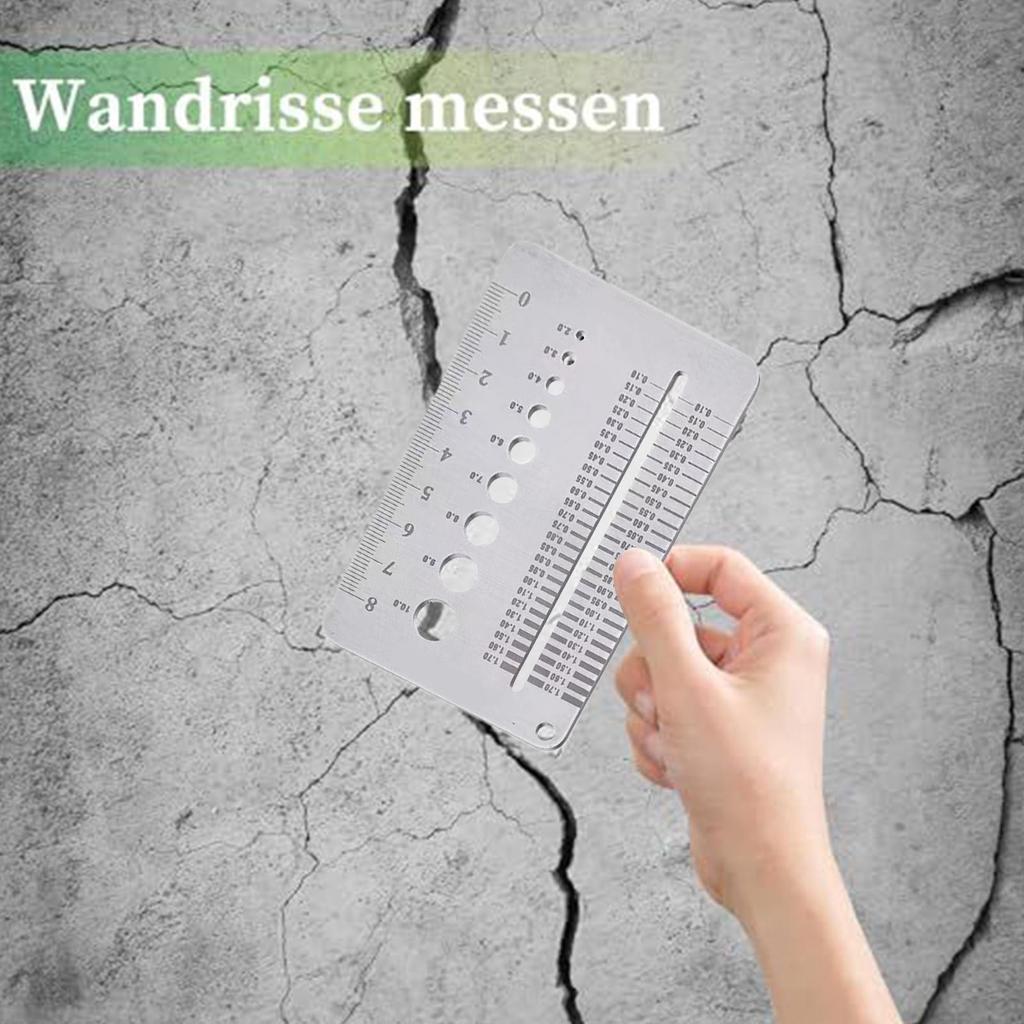 Měřidlo šířky trhlin z nerezové oceli, přesný nástroj pro měření mezer pro inspekci betonových stěn, monitorování domácnosti a stavebnictví