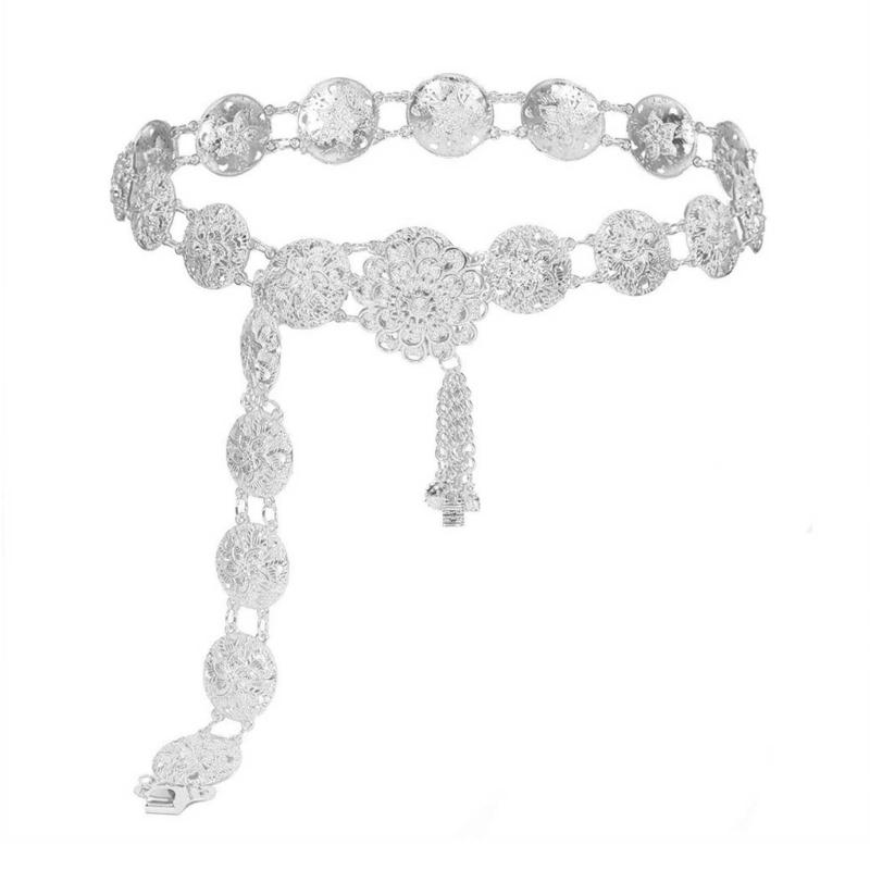 Adjustable Flower Dance Beach Waist Decoration Women's Hollow Flower Chain Belt for Belly Dance and Summer Jewelry