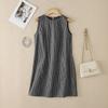 ZANZEA Women Plaid Print Casual Round Neck Sleeveless Dress