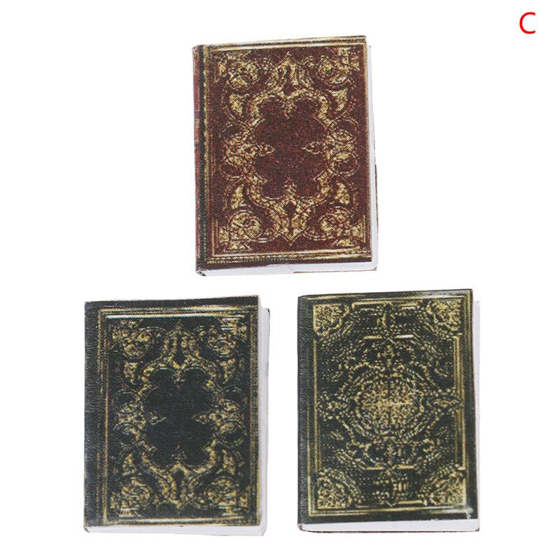 3Pcs/Set 1:12 Dollhouse Miniature Classical Book Scene Model Accessories Toys