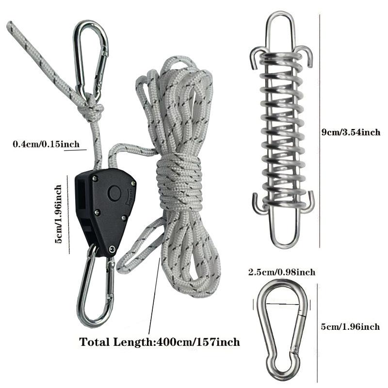 1PC Camping Metal Pulley Tent Rope, Tarp Extension Rope, Windproof Rope, Lifting Rope, Tent Tent Tent Tent Elastic Rope, Holiday Gift