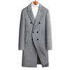 Otoño e Invierno Nuevo Abrigo de Lana de Oveja para Hombre Largo de Doble Botonadura Abrigo de Lana Casual con Cuello de Traje Abrigo Abrigos para Hombre
