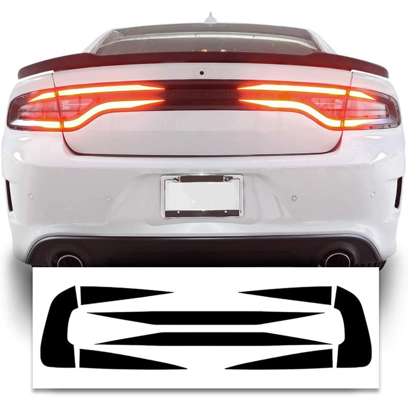 Auto-Rückleuchten-Aufkleber Überlagerungen Rückleuchten-Aufkleber Augenlid Vinyl-Tönungsfolie für Dodge Charger 2015- Auto-Außenzubehör