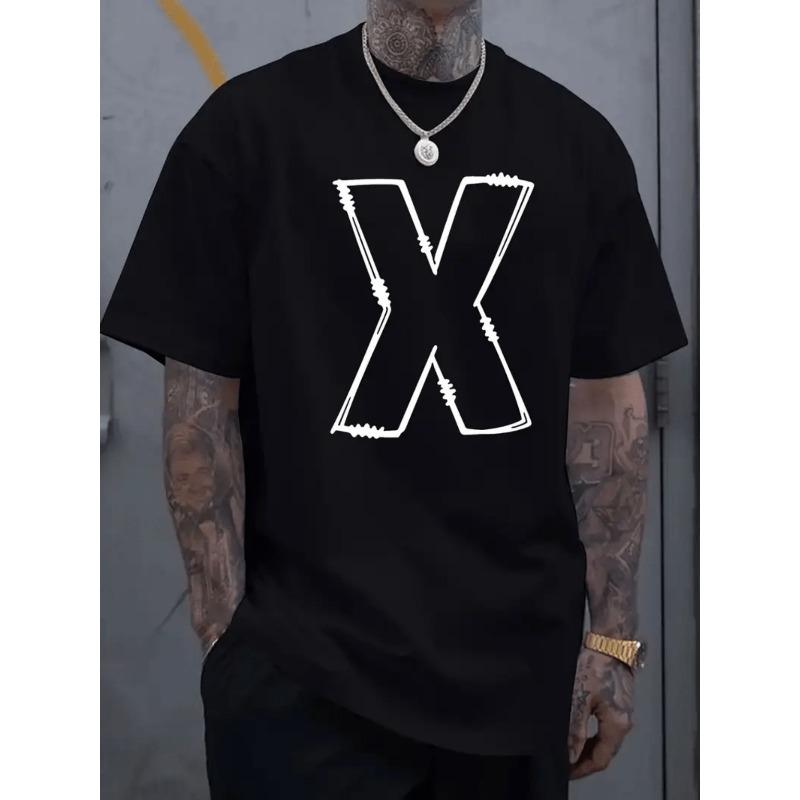 European sizes Men s Trendy Printed T-Shirt Summer Short Sleeve Top S