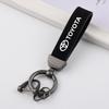 Metal Leather Car Key Ring Auto Keychain Buckle For Camry RAV4 Land Cruiser Highlander Corolla Keyring Accessories