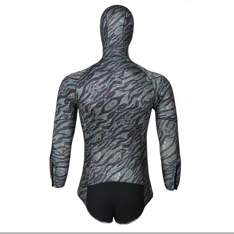 WEZHO Men's 5mm Hooded Spearfishing Wetsuit Top
