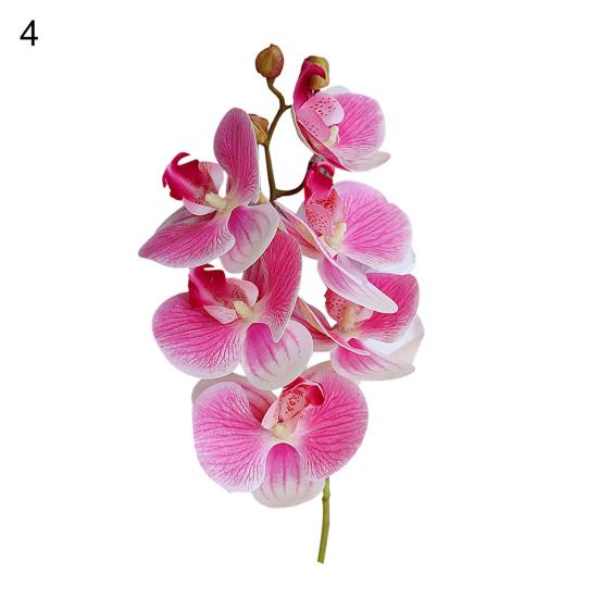 1Pc 6Heads Artificial Butterfly Orchid Silk Flower Home Wedding Party Decor