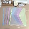 A4/Long File Bag Loose Leaf Transparent Data Book 11Hole File Organizer Mixed Color Binder Pouch