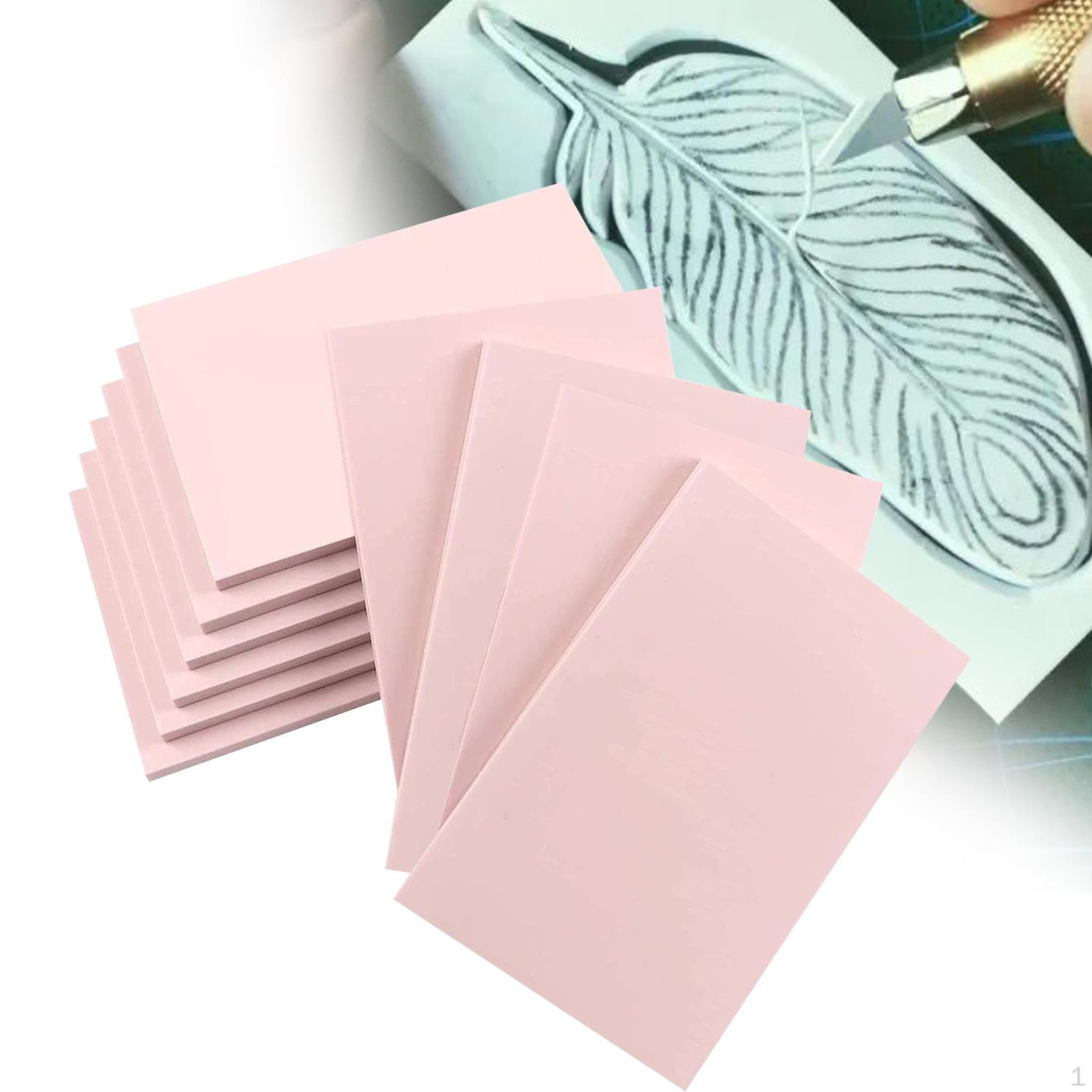 

10 шт. резиновые блоки для резьбы, гравировальный блок, аксессуары, профессиональный штамп для линолеума розовый