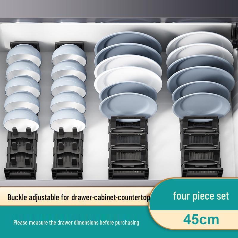 Kitchen Dish Drying Rack with Cutlery Holder and Drawer Organizer