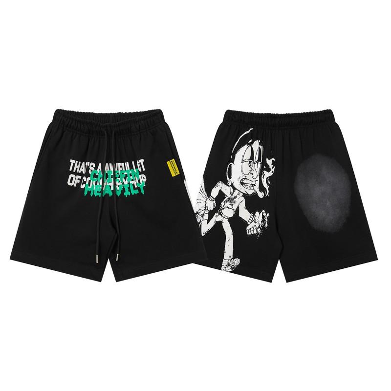 Herren Freizeitshorts mit auffälligem Buchstabenaufdruck Lockerer Schnitt Atmungsaktive Baumwolle Kurze Hosen Jugend