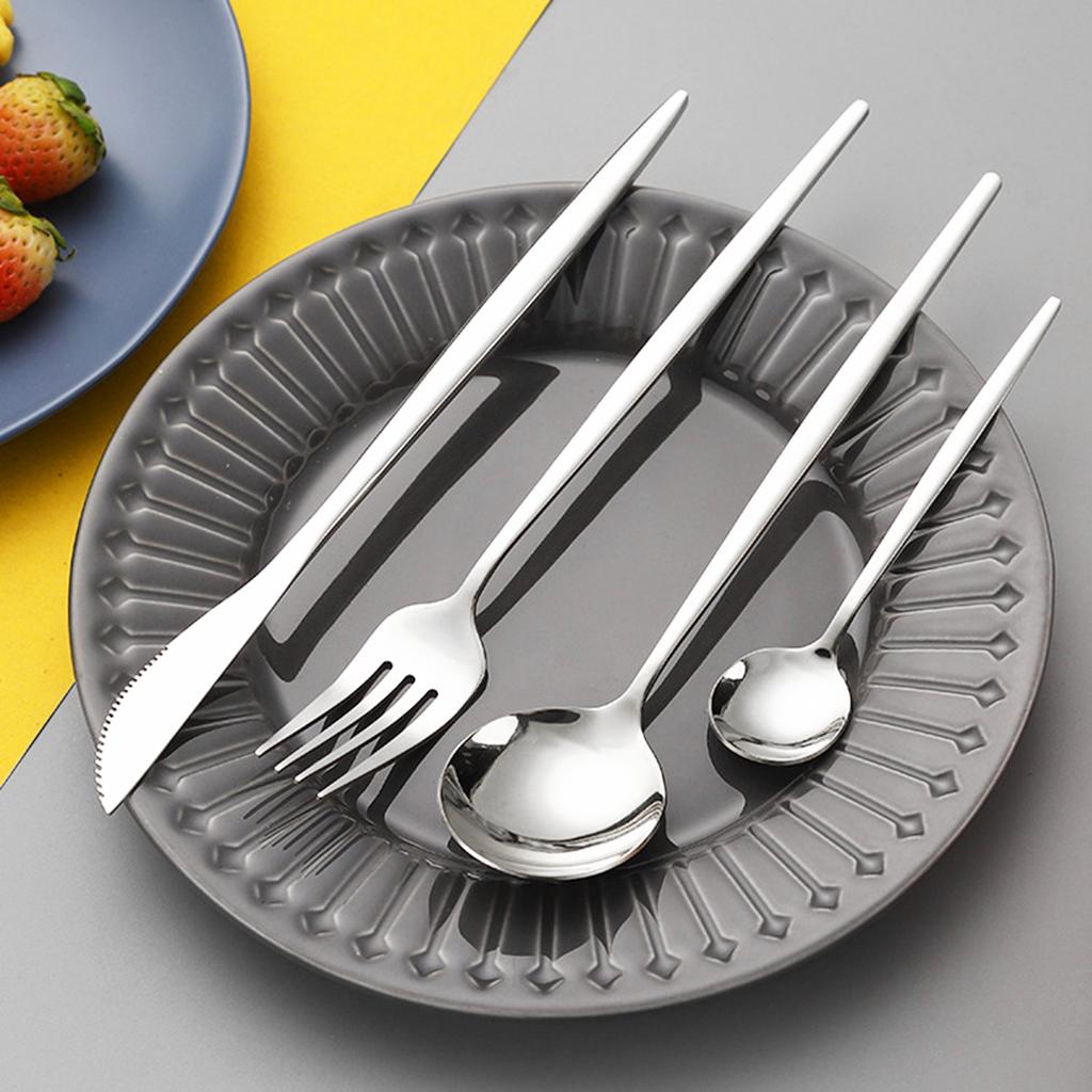 24/40 Pieces Reusable Stainless Steel Flatware Set for Daily Use, Protable Cutlery Set for Home, Wedding, Restaurant, Camping, Mirror Polished