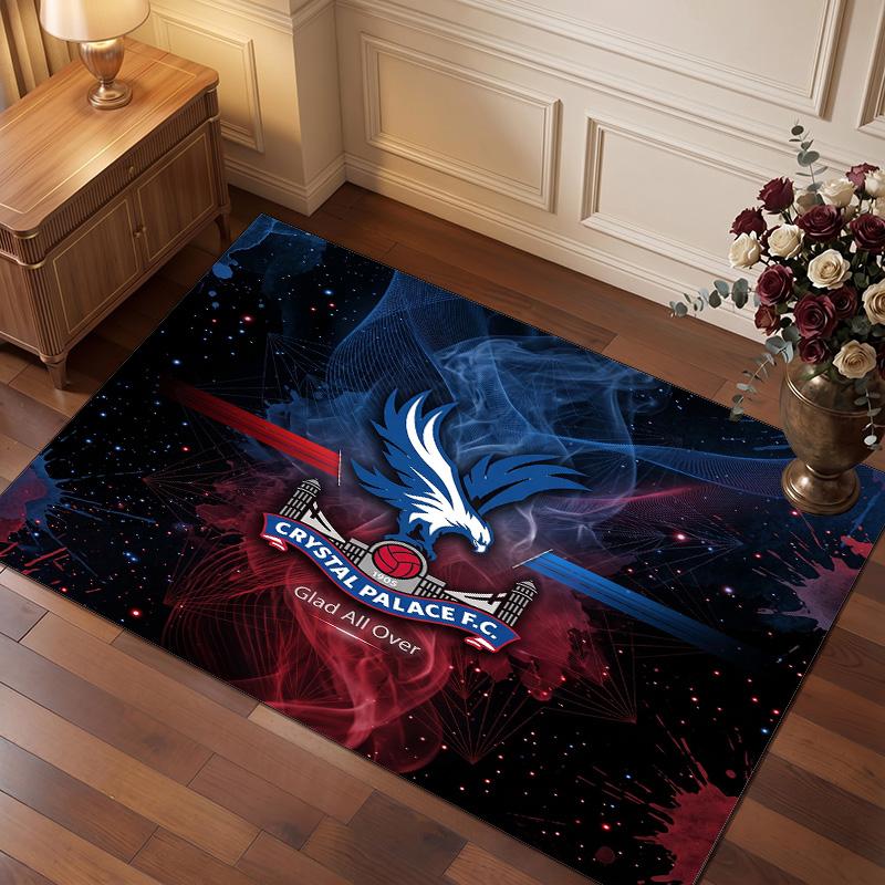 Tappeto in Velluto di Cristallo con Stampa del Crystal Palace Football, Comodo Assorbente d'Acqua Antiscivolo Tappeto per Pavimenti Interni