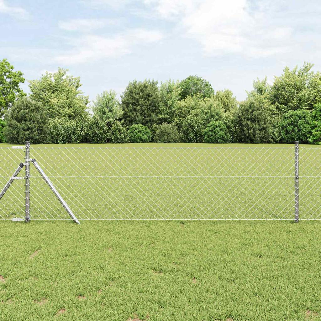 Chain Link Fence Silver