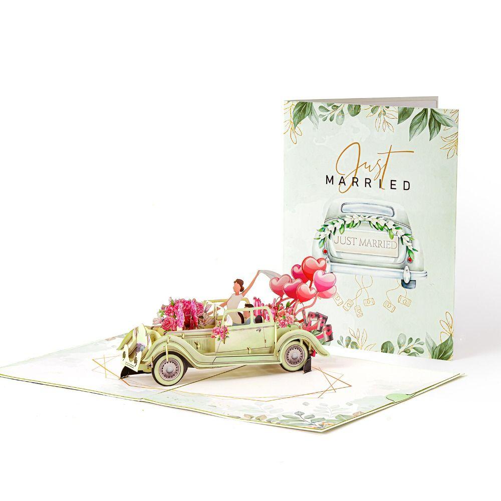 3D Pop-Up Wedding Card Floral Watercolor Cover Gift Card Greeting Card  For Engagement Wedding
