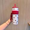 Sleek Gradient Stainless Steel Insulated Straw Cup with Portable Strap