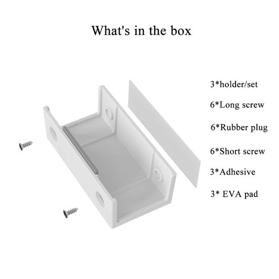 3Pcs/Set Wall Mount Invisible Plastic Bracket Laptop Holder Mounted On Table Back Keyboards
