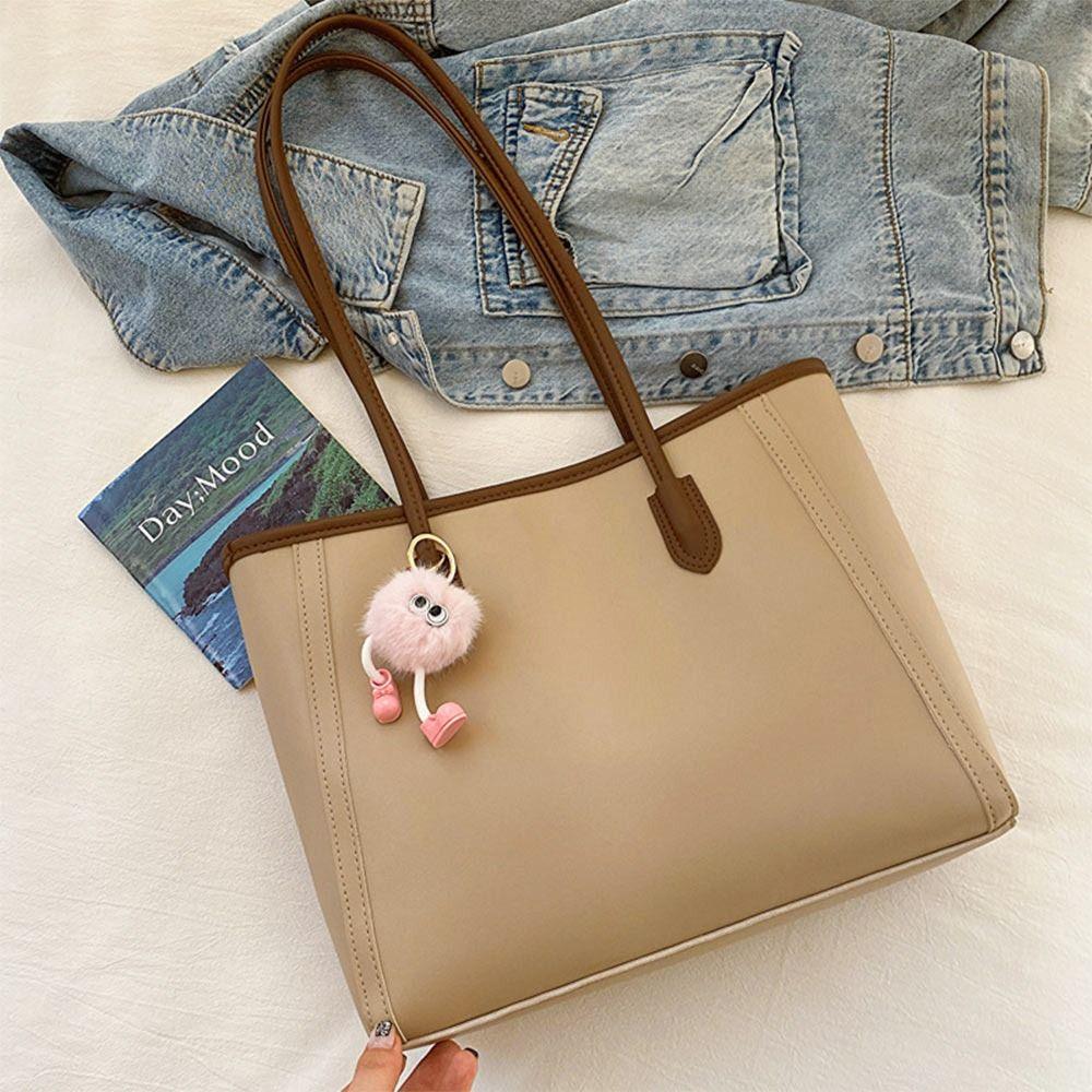 Borsa shopper da donna e ragazza, borsa tote in pelle PU di lusso, grande capacità, borsa a mano, borsa a tracolla di qualità
