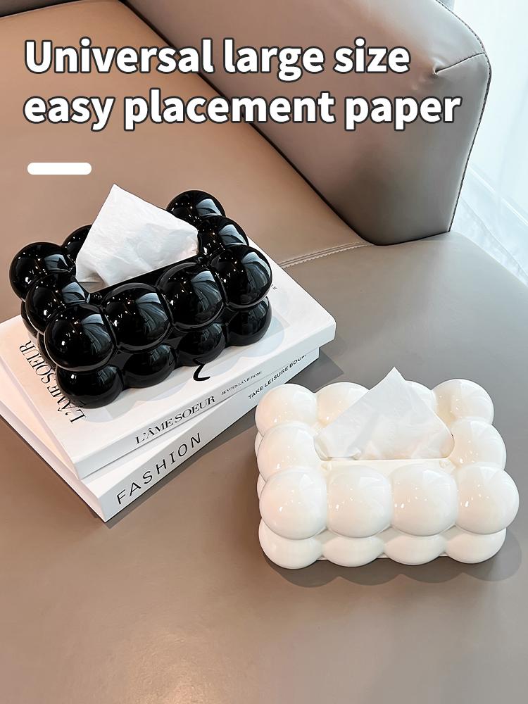High Aesthetic Tissue Box, Home Living Room, High-End Tissue Storage, Paper Box, Cream Style Napkin Box