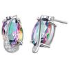 Fashion Women Rainbow Faux Topaz Pendant Necklace Earrings Ring Jewelry Set
