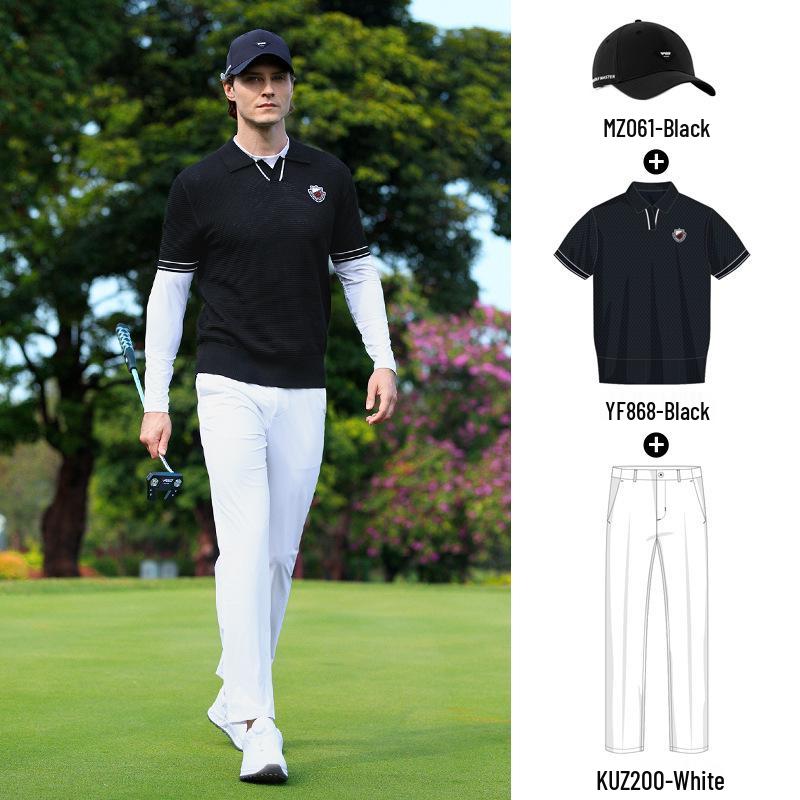 PGM Men's Breathable Short Sleeve Golf Polo Shirt