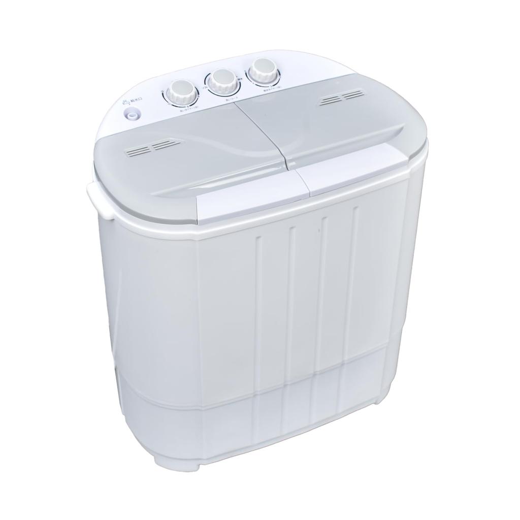 Kaitou Lavagem Dois Tanques Para Viver Aço Inoxidável Com Espaço Máquina De Lavar Sapatos Cinza Separada, Pequeno, Tipo, Sozinho, 3,6kg, Compacto, Tanque, Temporizador,