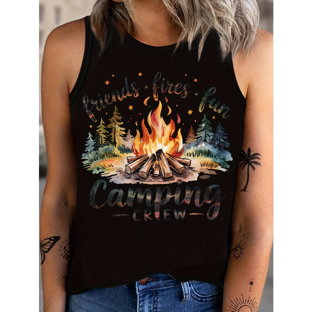 One Piece Friend Campfire Fun Camping Printed Vest