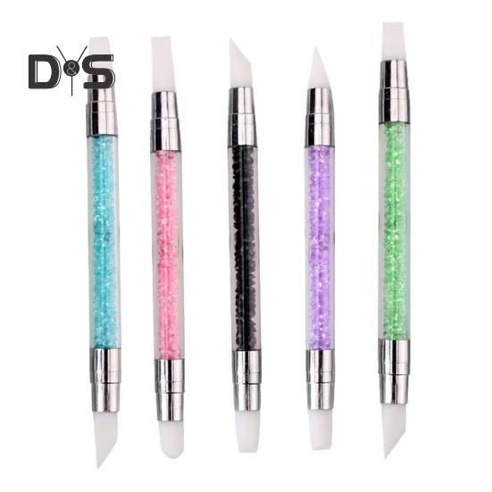 

5 шт., силиконовые кисти для дизайна ногтей, кисти для дизайна ногтей с двойным наконечником, эргономичная гелевая кисть для скульптуры, ручка для дизайна ногтей, маникюр широкого применения 1 Set