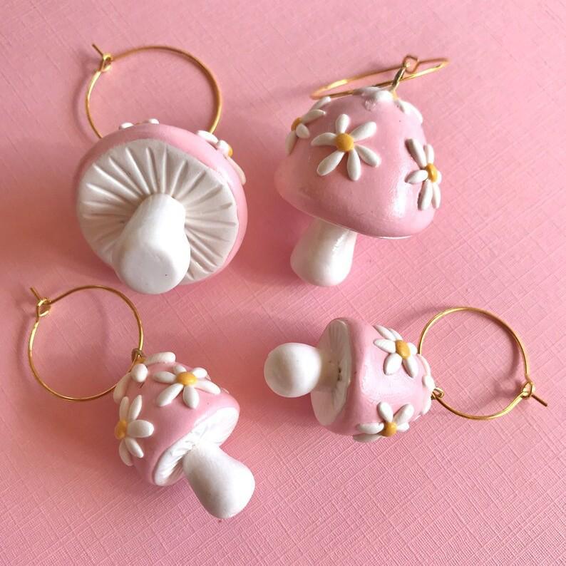 Cross-Border Creative Retro 3D Enamel Mushroom Earrings