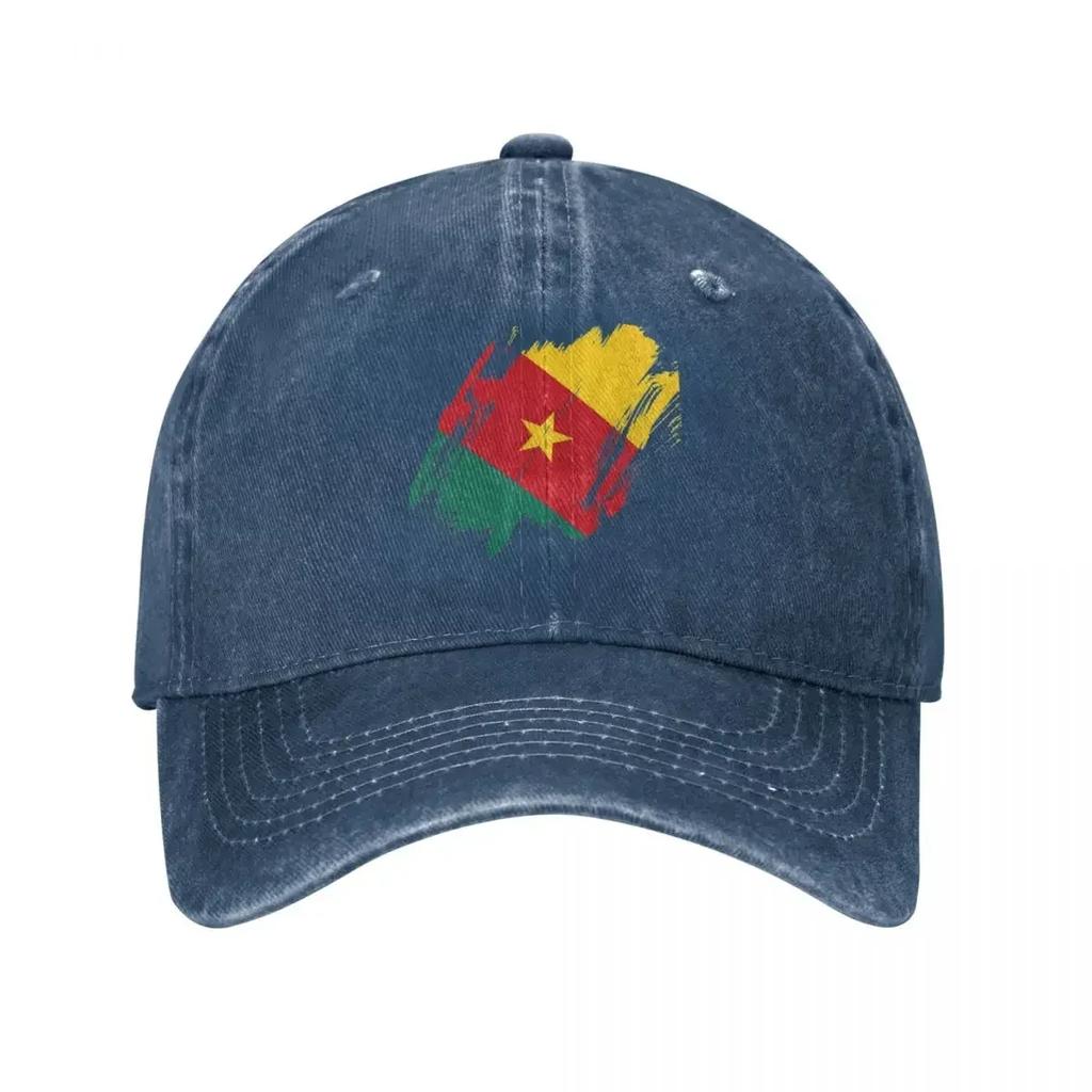 Cameroon Cameroun Flag Baseball Cap Casual Distressed Denim Headwear Unisex Style Outdoor Running Golf Adjustable Caps Hat
