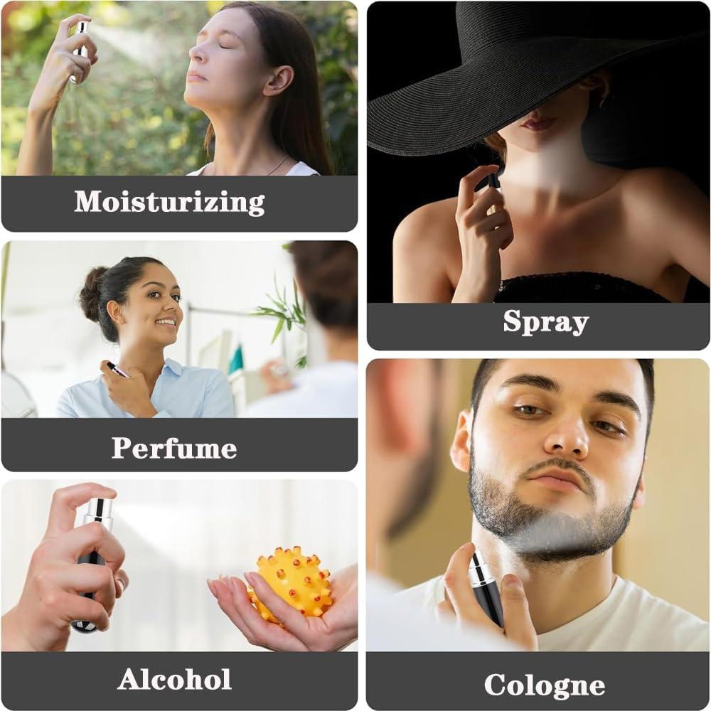 3 Mini Reusable Perfume Spray Bottles (aluminum), Travel Perfume Spray Bottle, Portable Perfume Container