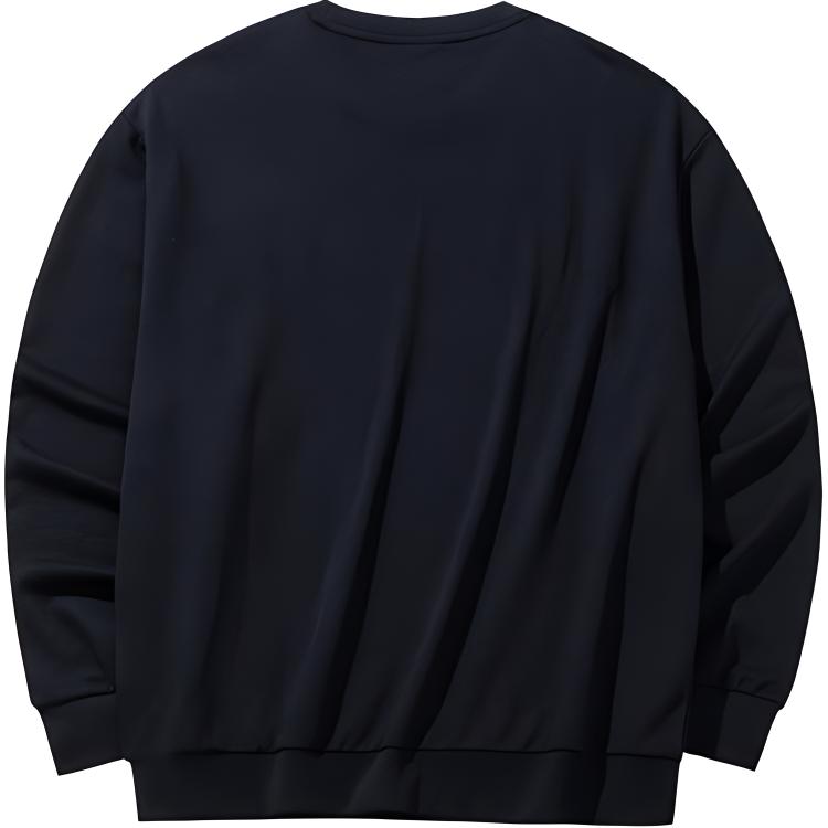 Anta Lifestyle Series Loose Fit Solid Color Sweatshirt Unisex Sweatshirt Black 972438701-6