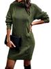 2023 Autumn/Winter High Neck Long Sleeve Bodycon Sweater Dress for Women