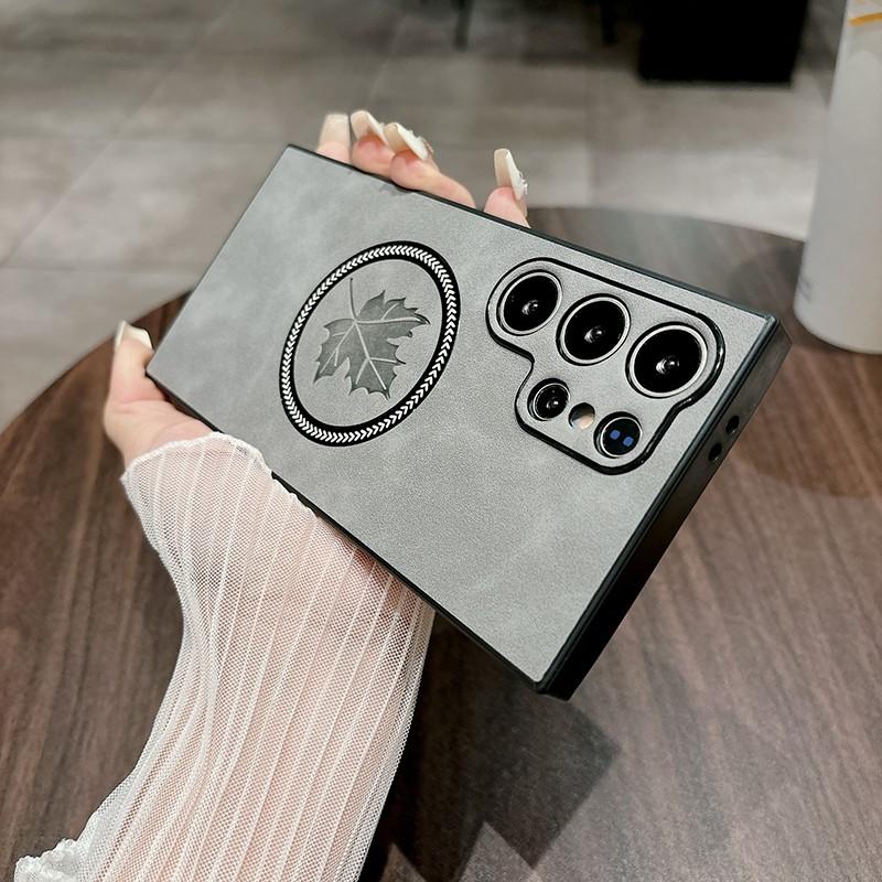 Pro Magsafe Kožené Nárazuvzdorné Pouzdra na Telefon Pro Samsung Galaxy S21 S22 S23 S24 S25 Note 20 Ultra Magnetický Kryt pro Bezdrátové Nabíjení