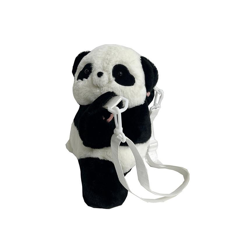 Plush Backpack Panda With Lightweight Design Butterfly Knot Lamb Messenger Bag