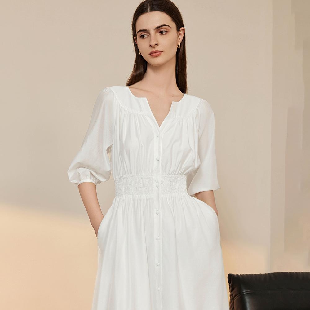 Waiwaiaiem Yy_Vintage Gentle Puff Sleeve Dress