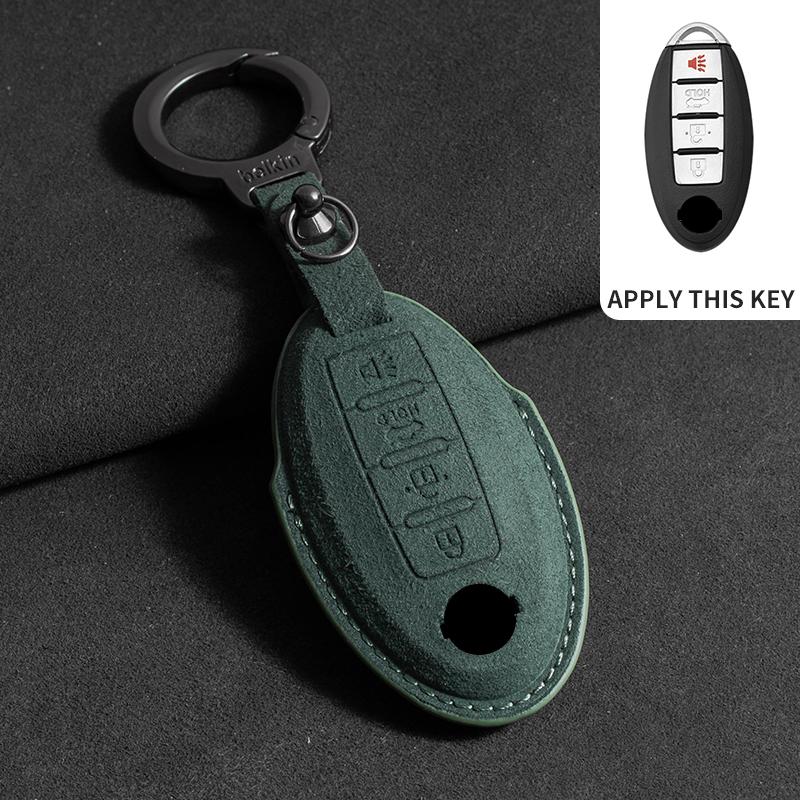 Suede Car Key Case For Nissan Rogue XTrail T32 T31 Qashqai J11 J10 Kicks Tiida Pathfinder Murano Juke Sentra Maxima Rogue Armada
